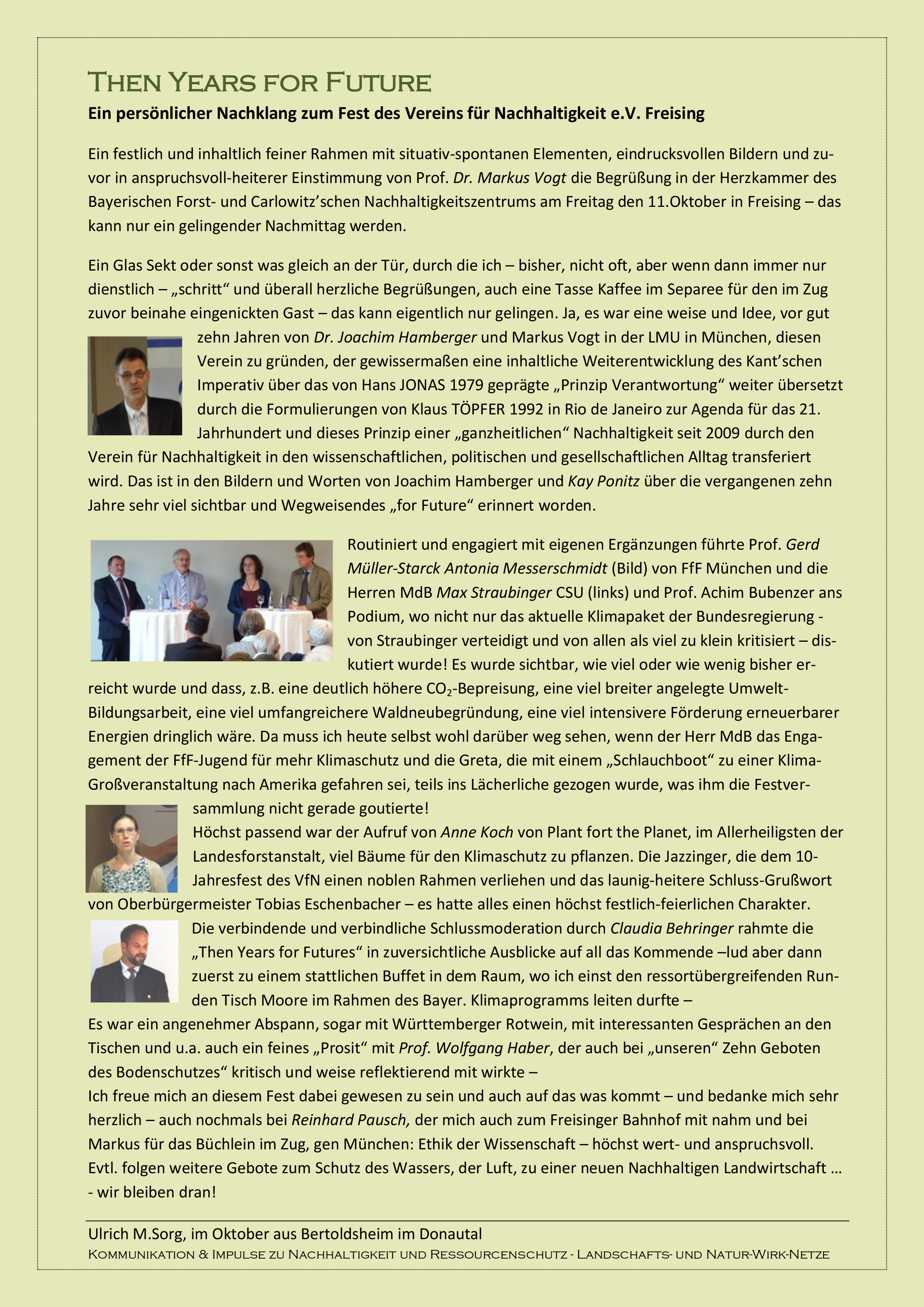 Ein persönlicher Nachklang II